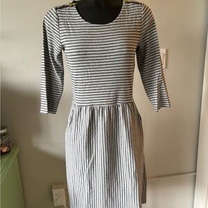 Boden Striped Navy and Gray Dress